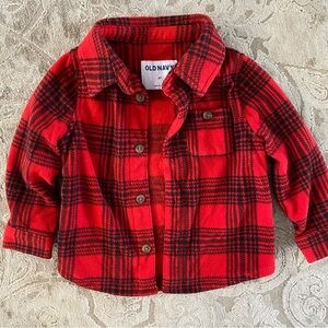 Old navy 2t shacket plaid fleece